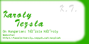karoly tezsla business card